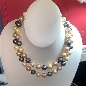 Trifari Gold and Silver Necklace Double-Strand Elegance